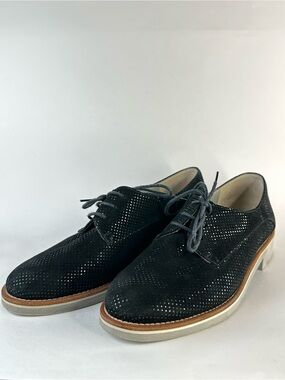 Paul Green Black Leather Lace Up Shoes • European Comfort Style • Size 6.5